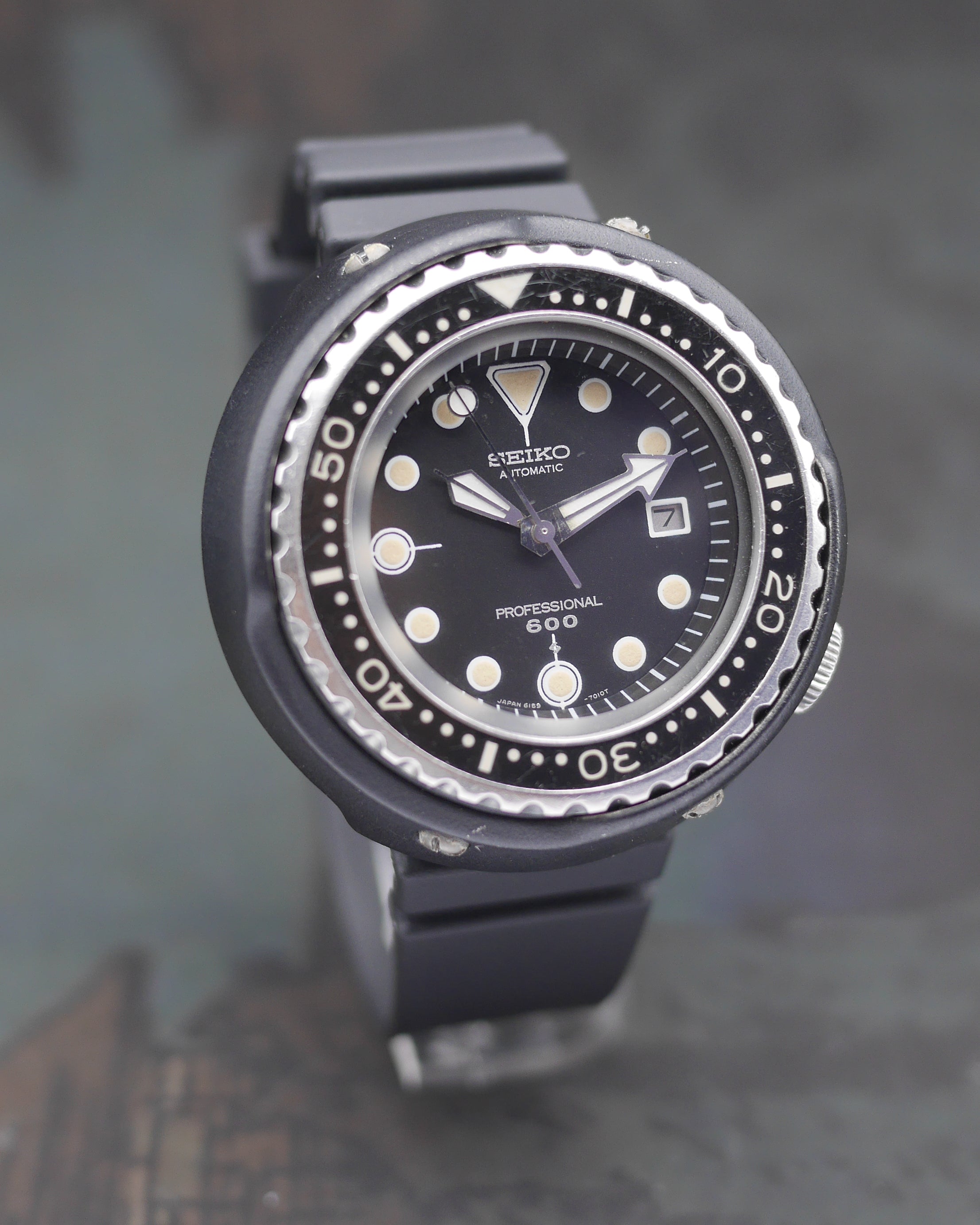 1975s Seiko "Grandfather Tuna" ref.6159-7010 with its original rubber strap