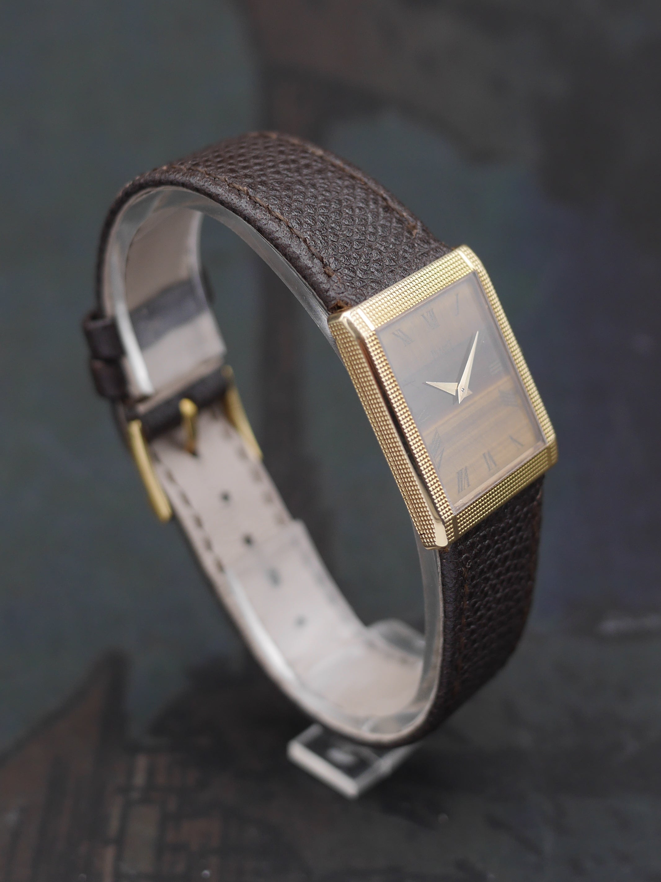 1970s Piaget Tank ref. 9151 with eye of tiger dial and hobnail case