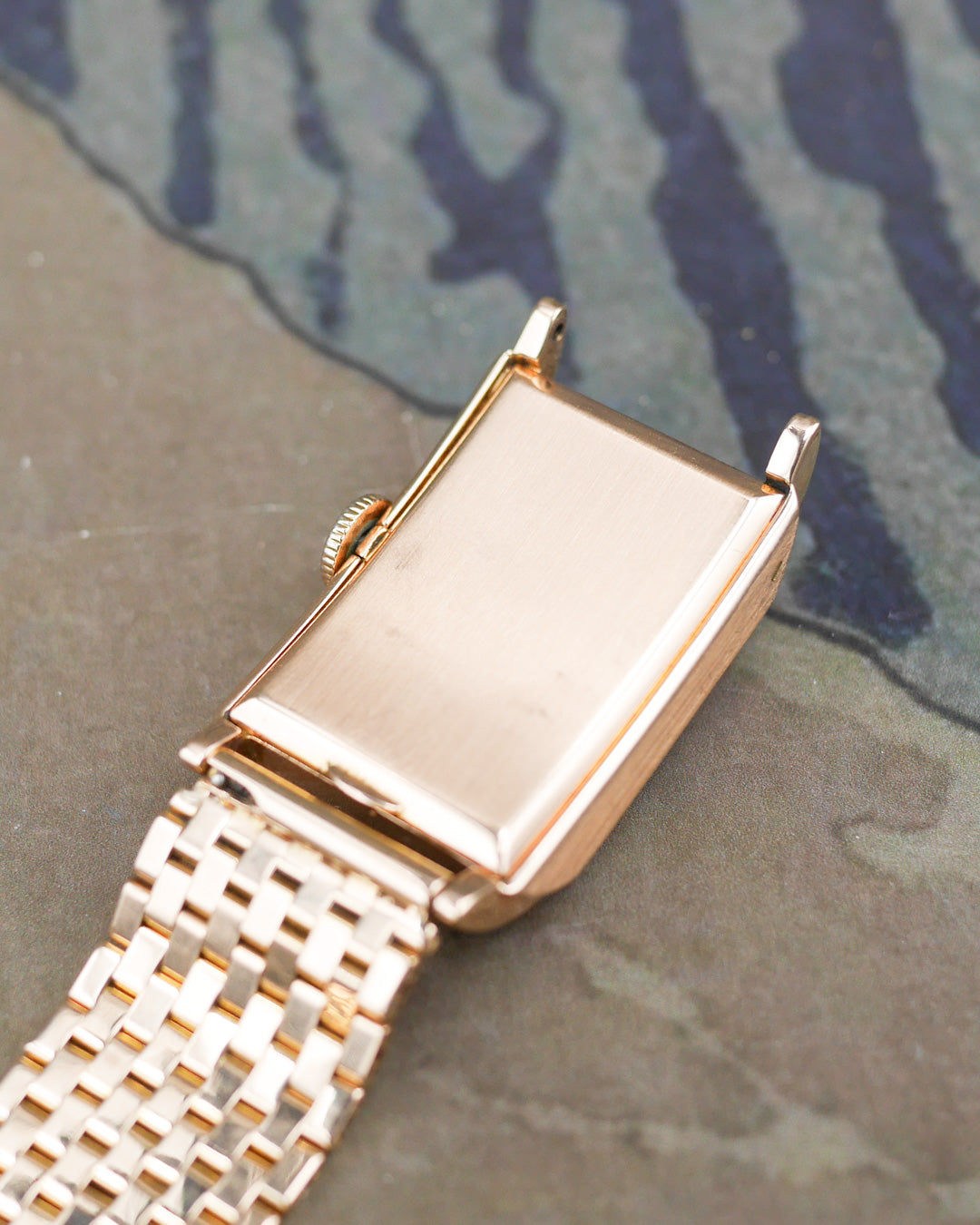 1943 Vacheron Constantin art-deco in red gold with Edmond Jaeger bracelet