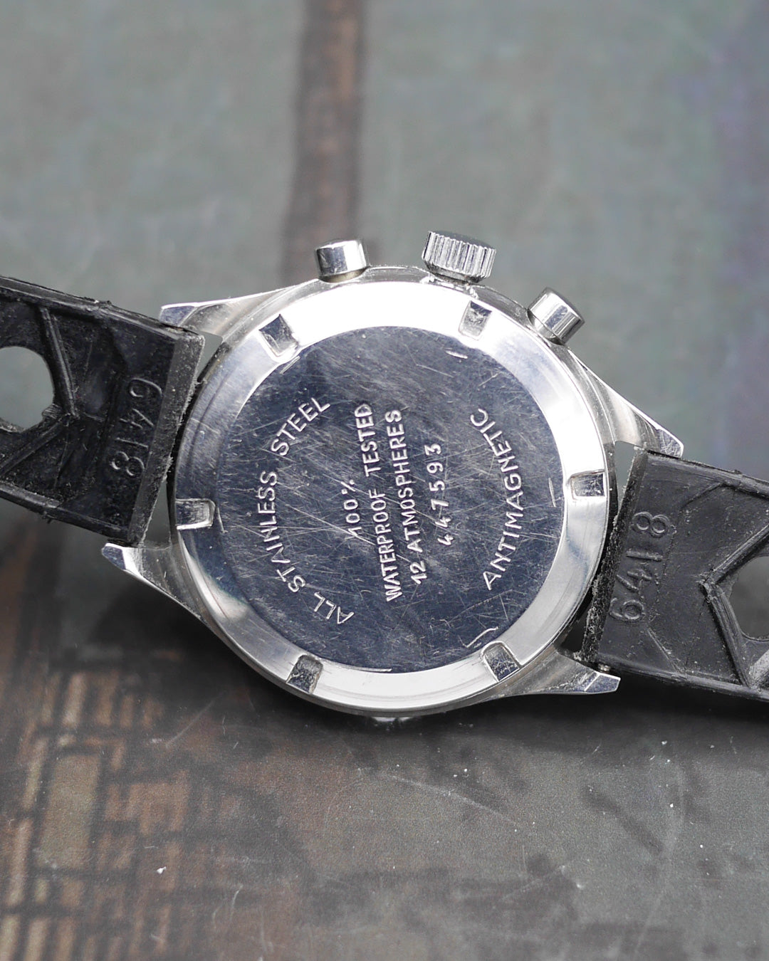 1960s Lip chronograph with glossy black dial and Valjoux 7730
