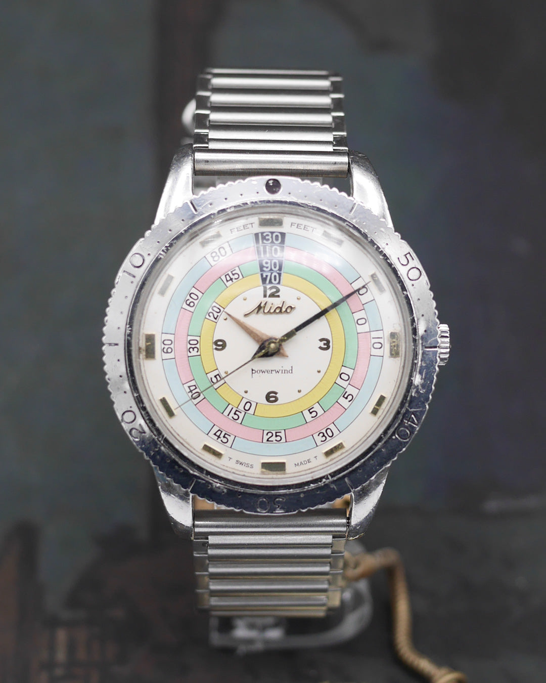 1960s Mido Powerwind Diver Rainbow Exotic