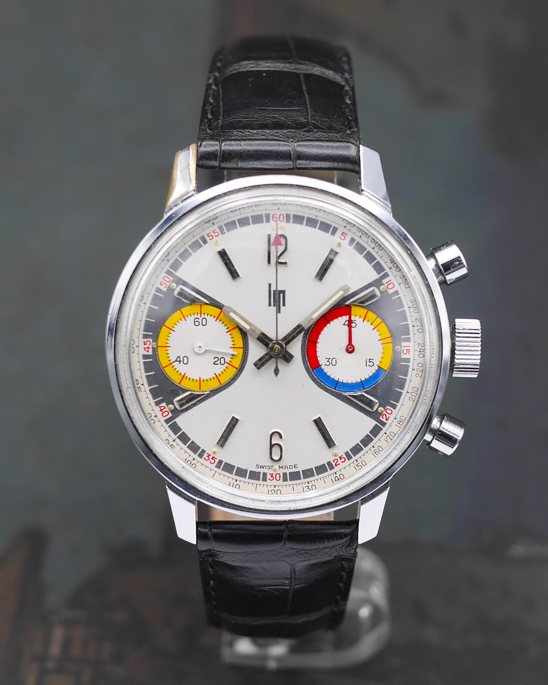 1970s Lip "Rainbow" oversized chronograph