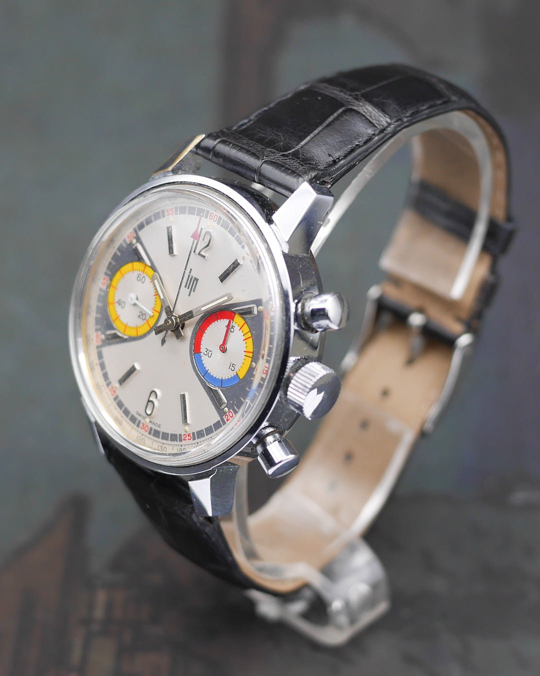 1970s Lip "Rainbow" oversized chronograph