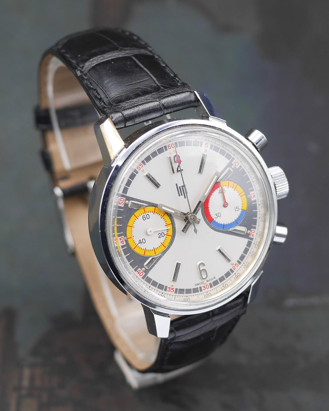 1970s Lip "Rainbow" oversized chronograph