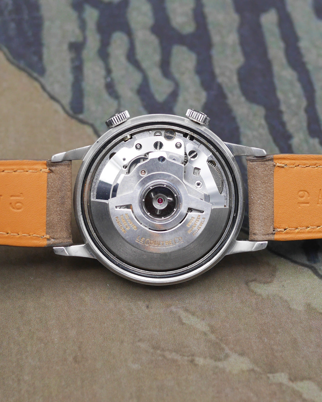 1970s Jaeger-Lecoultre Memovox 875.42 speed beat "Tuxedo" dial