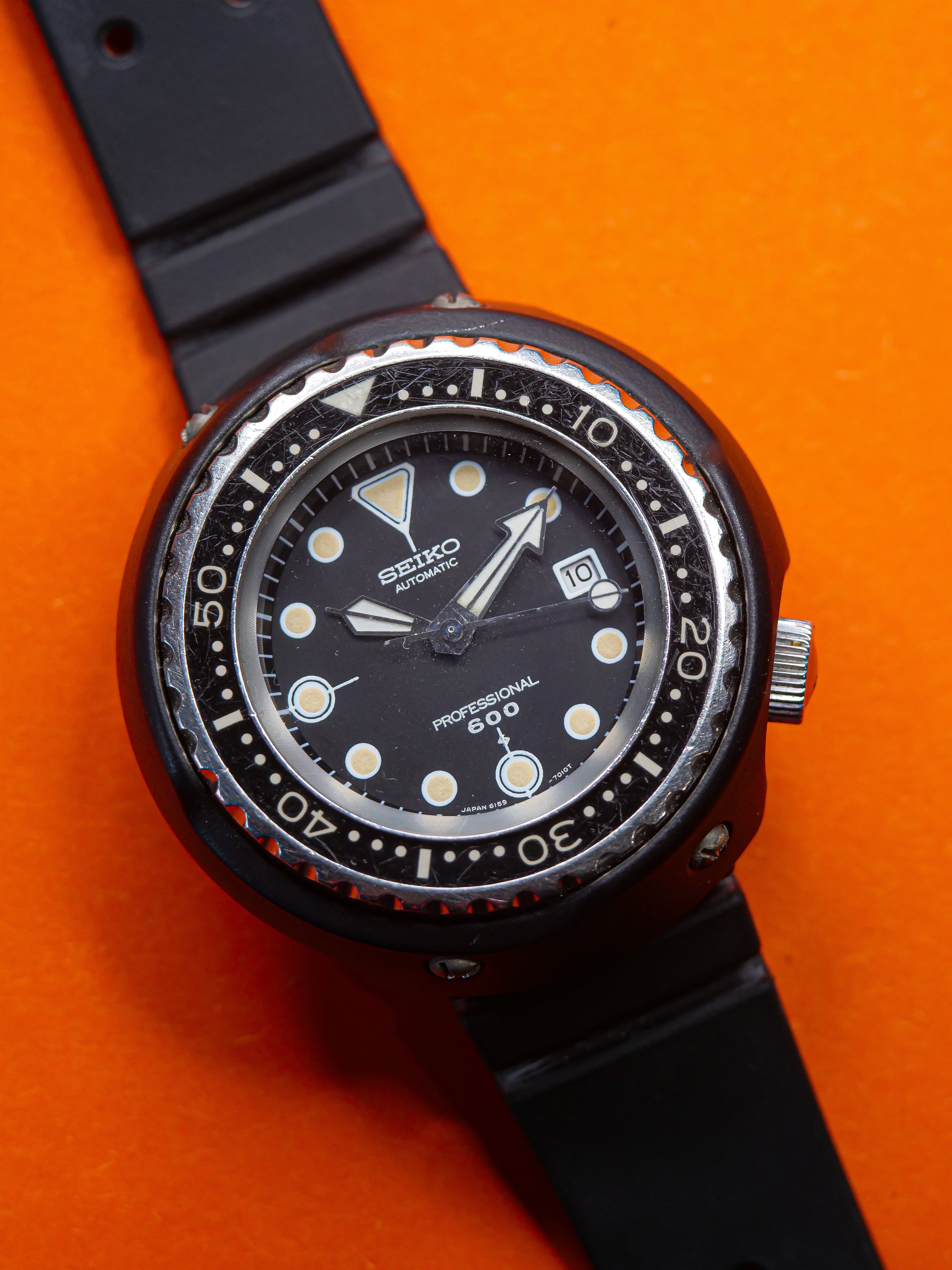 1975s Seiko "Grandfather Tuna" ref.6159-7010 with its original rubber strap