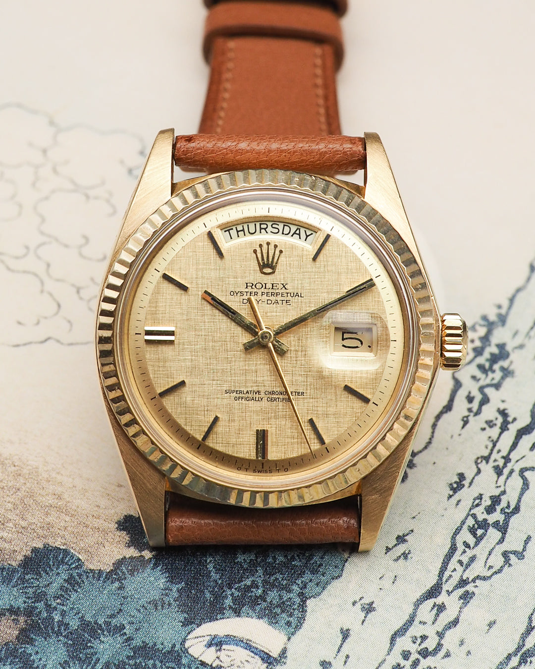 1970 Rolex Day-Date 1803 Yellow Gold doorstop dial