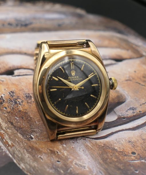 1946 Rolex gilt Bubble Back ref. 3131 in pink gold - Sabiwatches