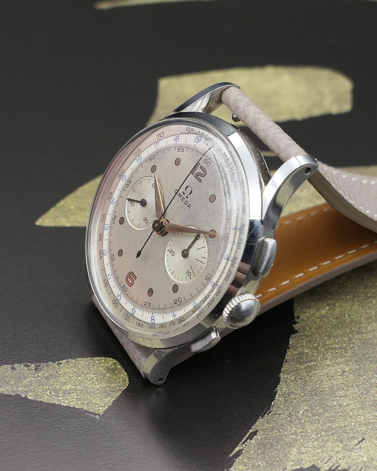 1957 Omega oversized dual-tone dial chronograph ref. CK2475 - Sabiwatches