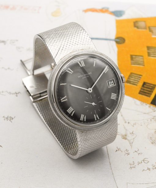 1970s Patek Philippe 3445/6 with grey roman dial - Sabiwatches