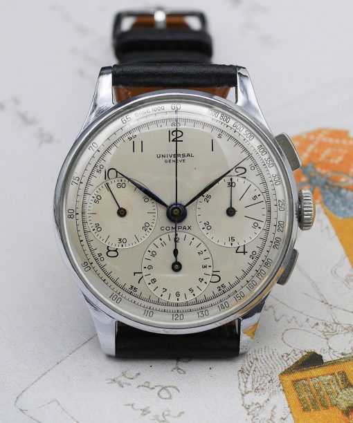 1940s Universal Geneve oversized Compax chronograph - Sabiwatches