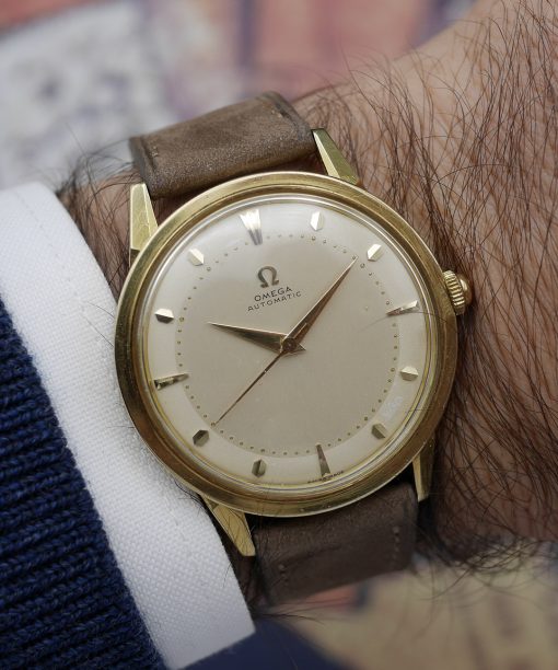 1952 rare Omega 2737SC oversized in 18kt gold - Sabiwatches