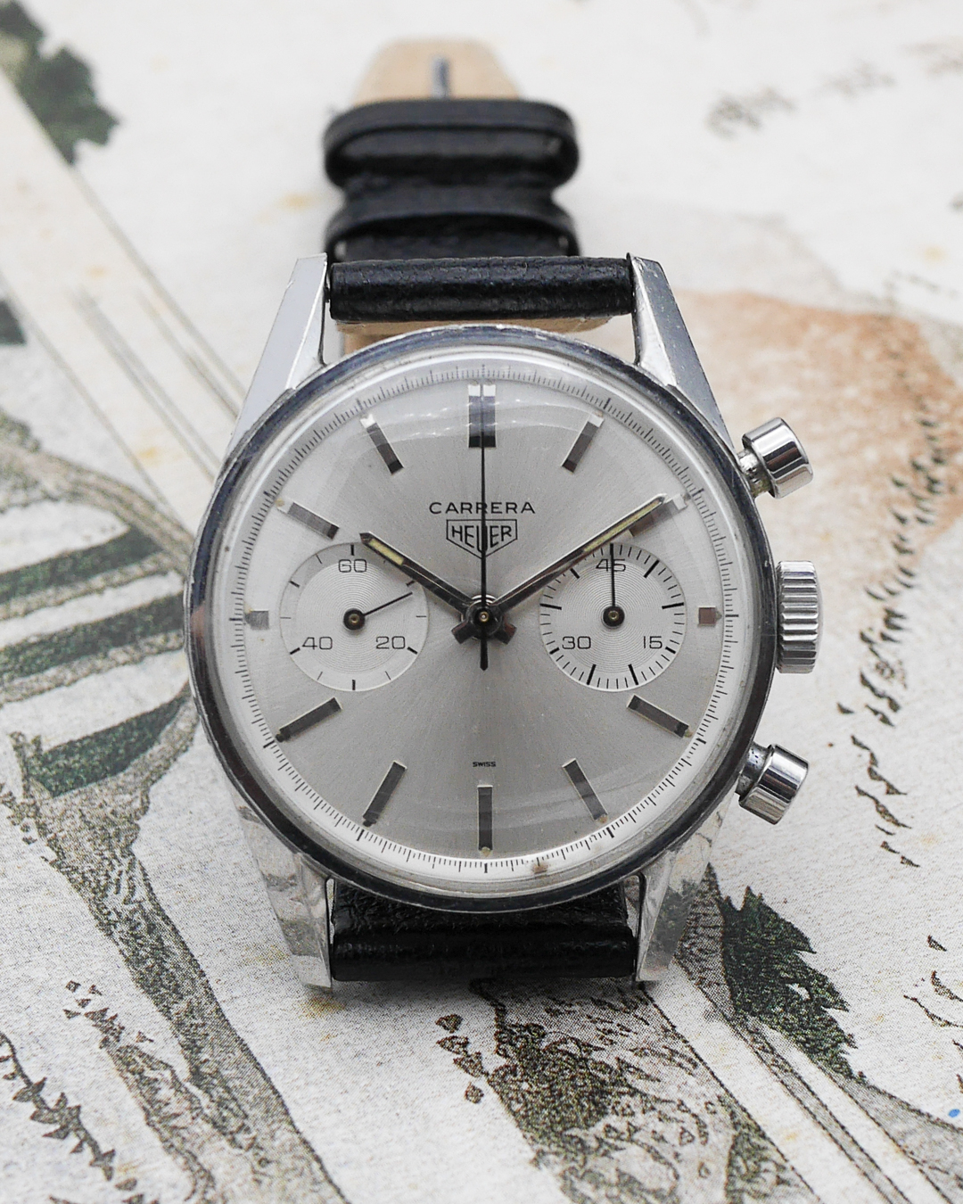 1960s Heuer Carrera 45 ref. 3647s Swiss only dial - Sabiwatches