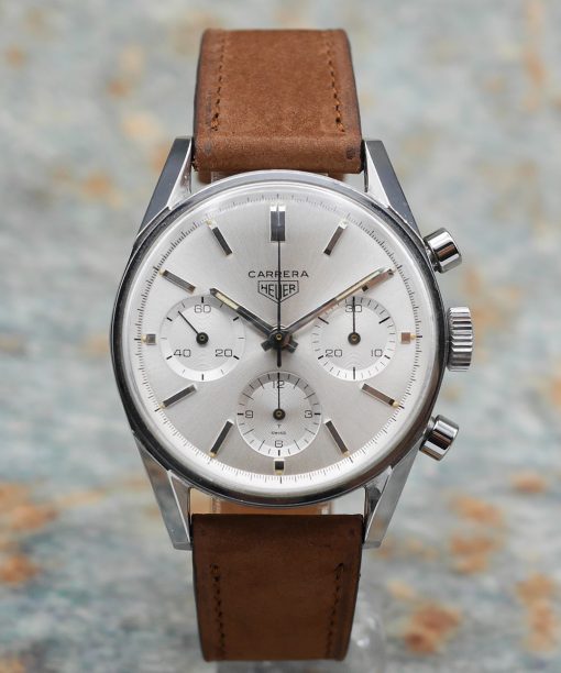 1969 Heuer Carrera ref. 2447S 1st execution with silver sunburst dial
