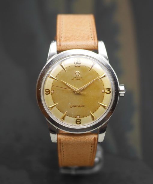 1950s Omega Seamaster Jumbo ref. 2494 SC with its champagne dial