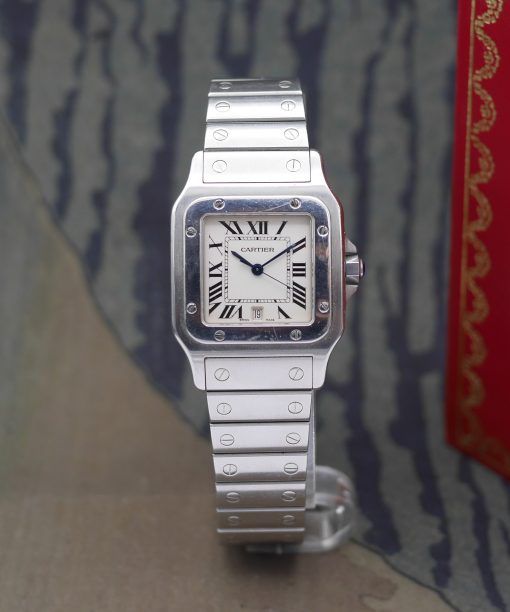 2005 Cartier Santos Galbée ref.1564 stainless steel complete bracelet and paper