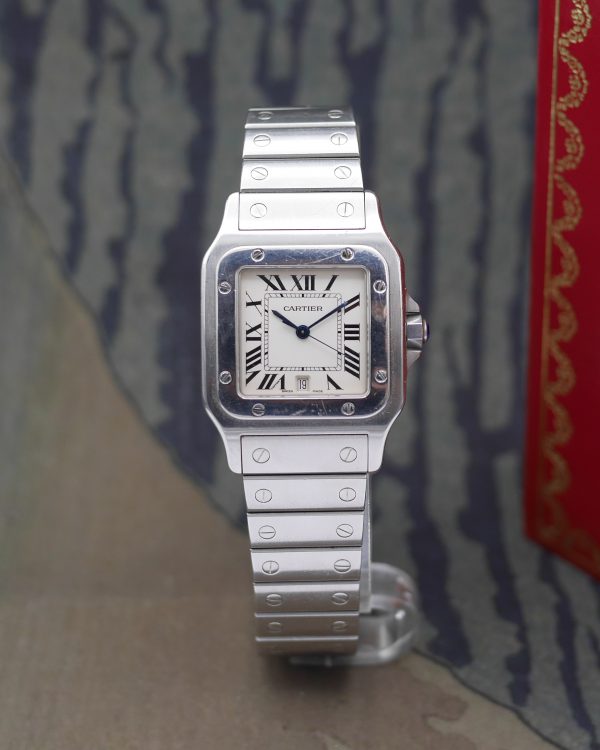 2005 Cartier Santos Galbée ref.1564 stainless steel complete bracelet and paper