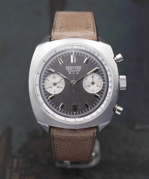 1970's Pontiac brown dial Chronograph Nageur 3 Stars