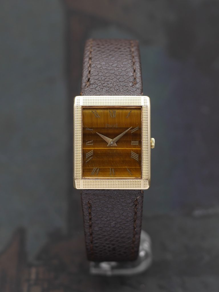 1970s Piaget Tank ref. 9151 with eye of tiger dial and hobnail case ...