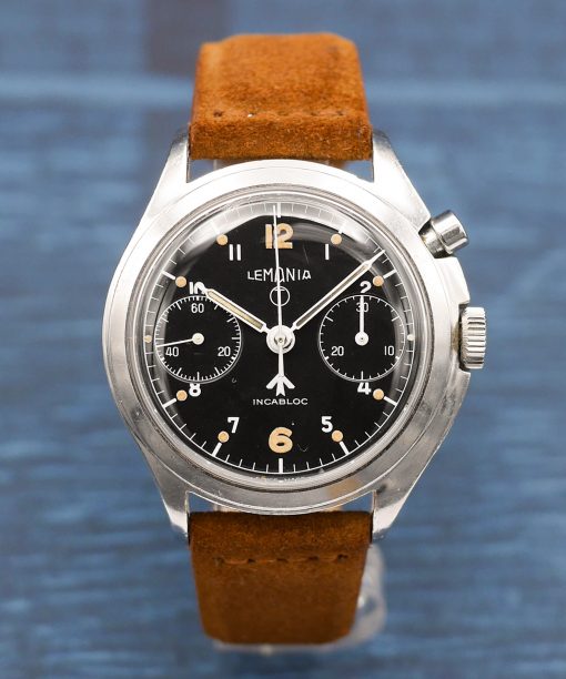 1960s Lemania monopusher chronograph made for the Royal Navy